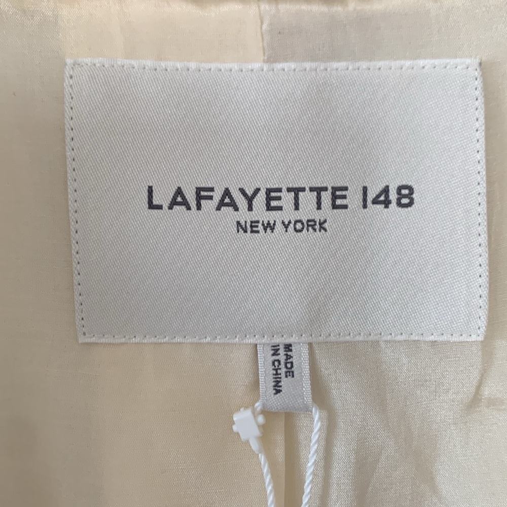 Lafayette 148 NY Wool-Blend Boyfriend Blazer Buff 2X NWT $1798 - Picture 3 of 7